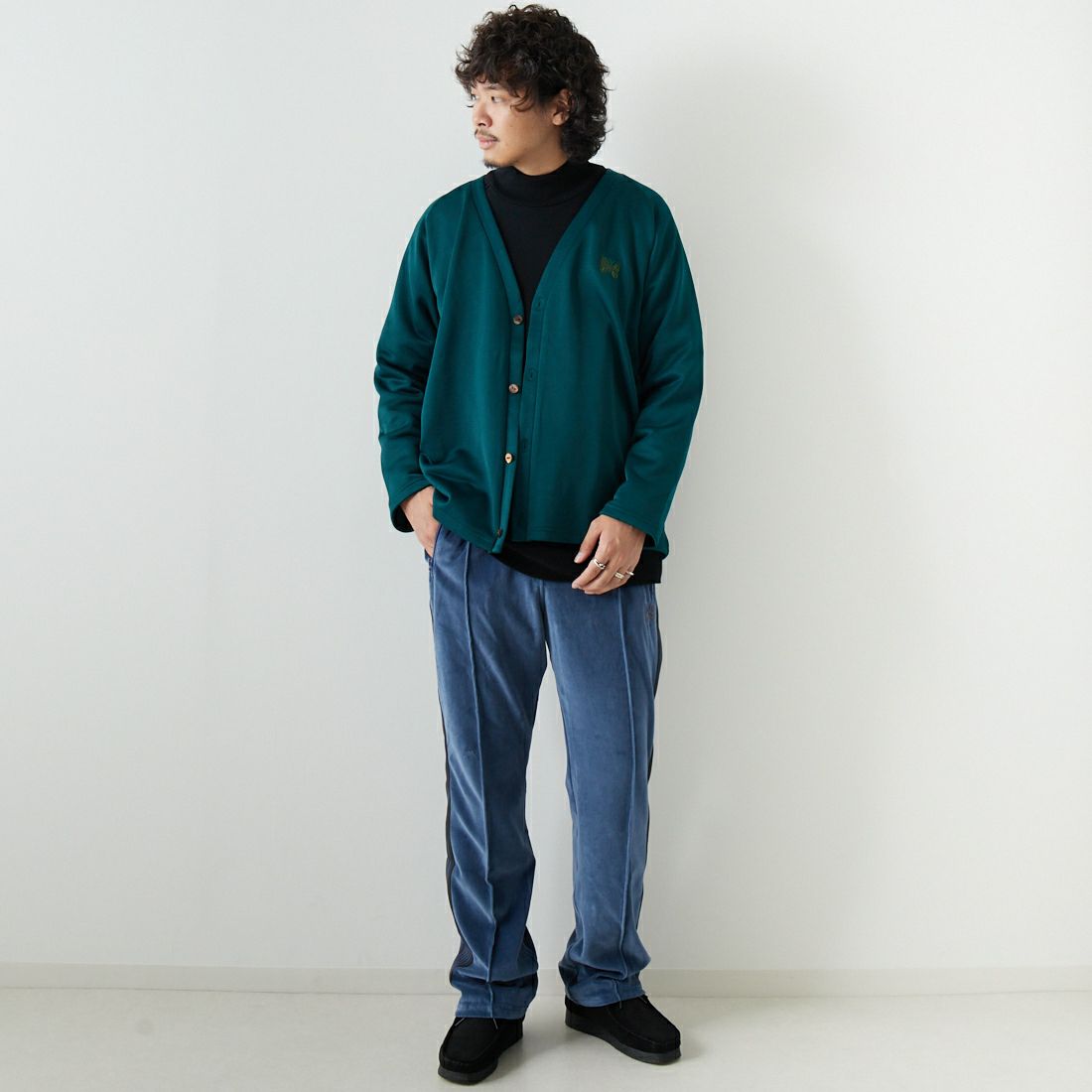 Needles [ニードルズ] Vネックカーディガン [NS257] A JASPER G&&モデル身長：173cm 着用サイズ：M&&