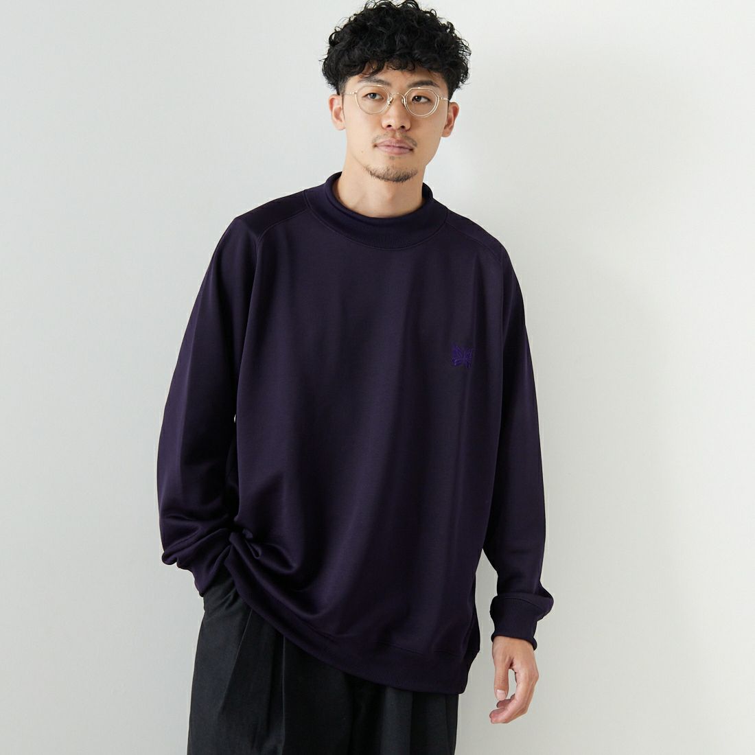 Needles [ニードルズ] ロングスリーブモックネックTシャツ [NS258 