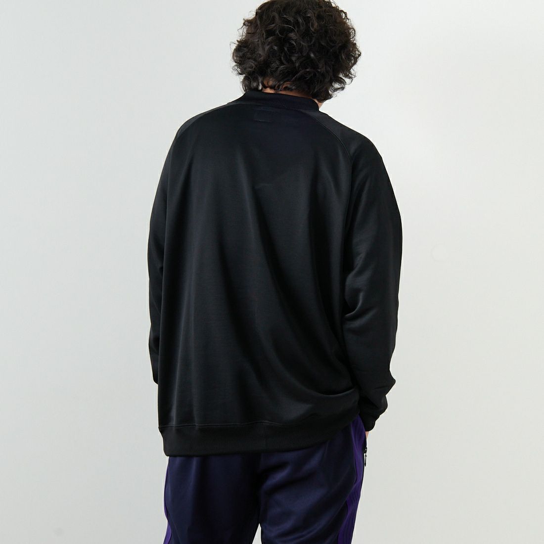 Needles [ニードルズ] ロングスリーブモックネックTシャツ [NS258] C BLACK&&モデル身長：173cm 着用サイズ：L&&