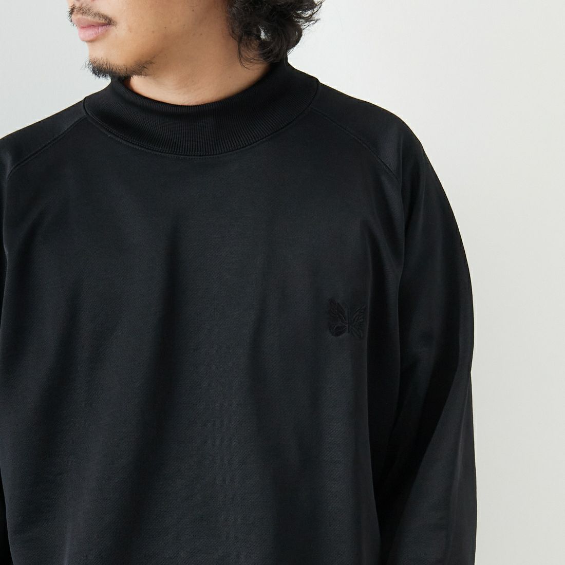 Needles [ニードルズ] ロングスリーブモックネックTシャツ [NS258] C BLACK