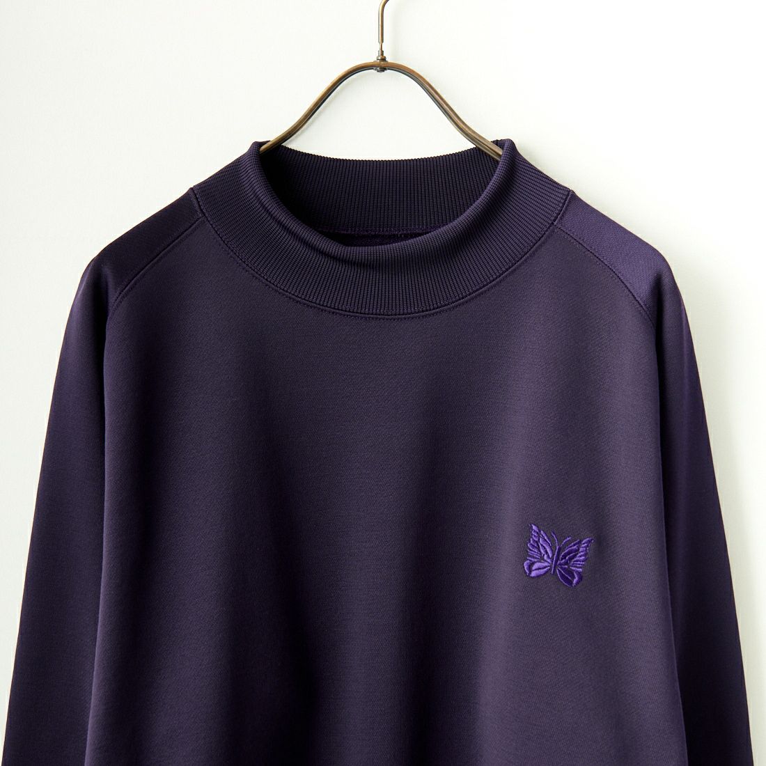 Needles [ニードルズ] ロングスリーブモックネックTシャツ [NS258] B EGGPLANT
