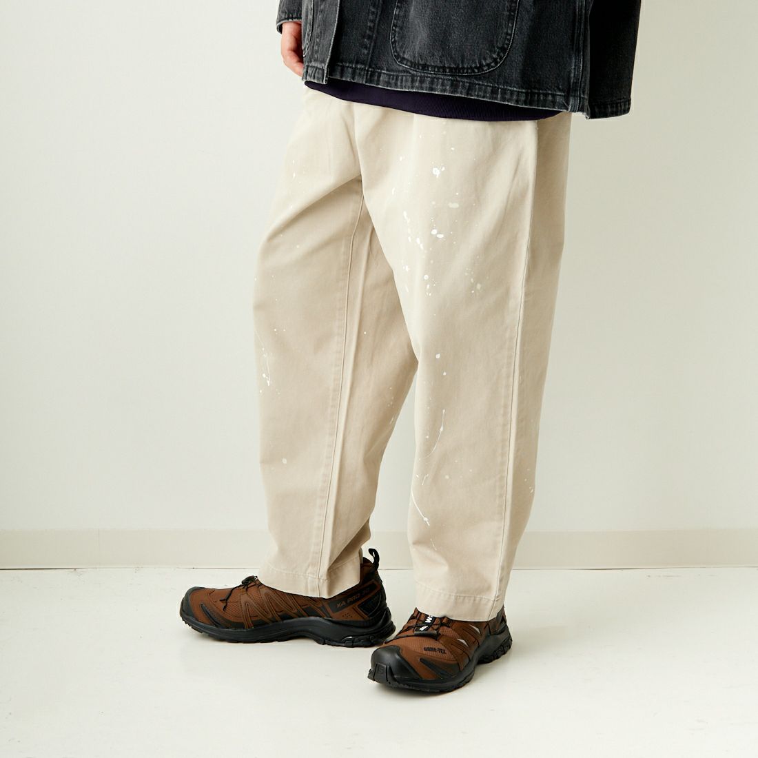 VALTA [ヴァルタ] 別注 タックワイドパンツ [VA23SS3035P-JF] 510 BEIGE &&モデル身長：173cm 着用サイズ：S&&