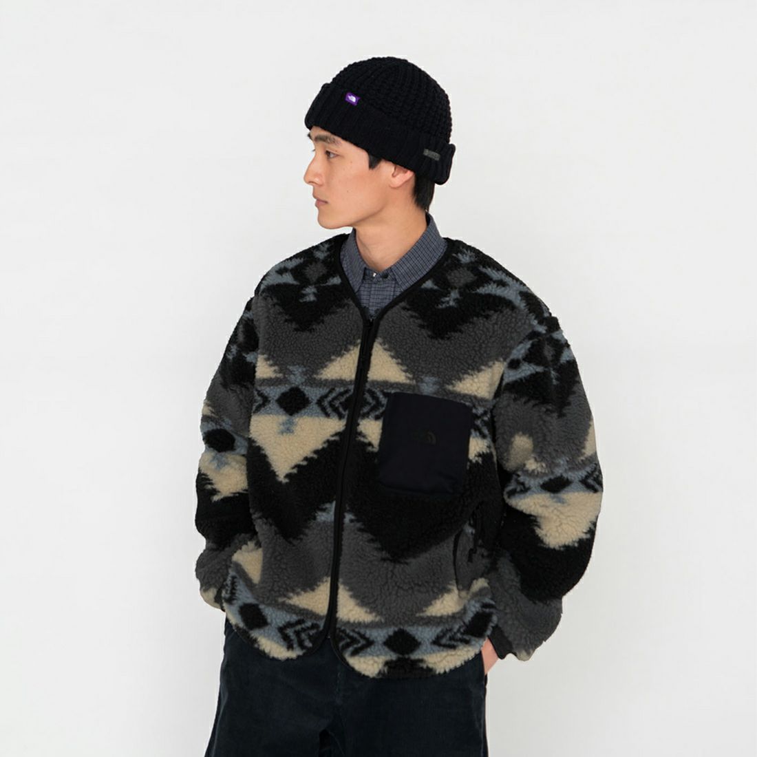 THE NORTH FACE PURPLE LABEL [ザ ノースフェイス パープルレーベル] ネイティブ柄 ウィンドストッパーフィールドカーディガン [NA2354N]