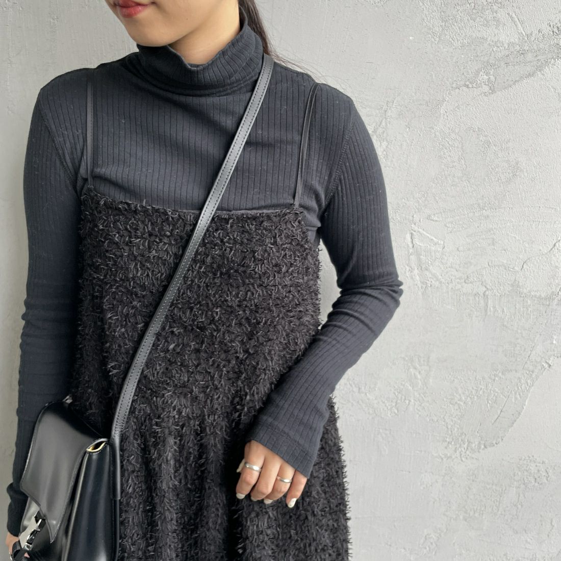 BLACK&&モデル身長：156cm 着用サイズ：F&&