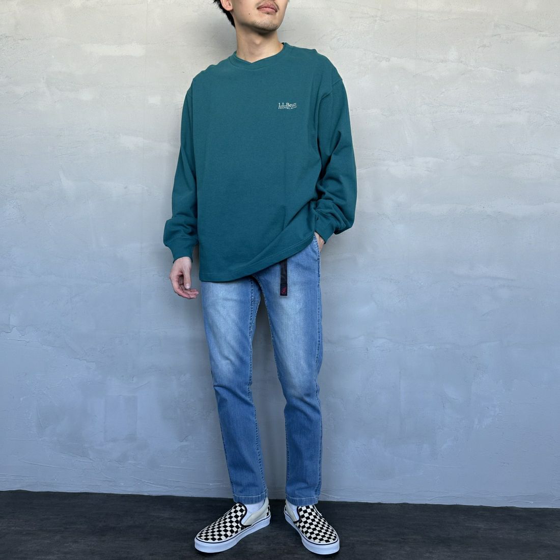 GRAMiCCi [グラミチ] ストレッチデニムNNパンツ タイトクロップド [G113-OGSD] MEDIUM USE &&モデル身長：168cm 着用サイズ：S&&