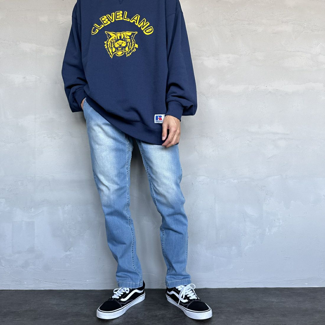 GRAMiCCi [グラミチ] ストレッチデニムNNパンツ タイトクロップド [G113-OGSD] MEDIUM USE &&モデル身長：168cm 着用サイズ：L&&