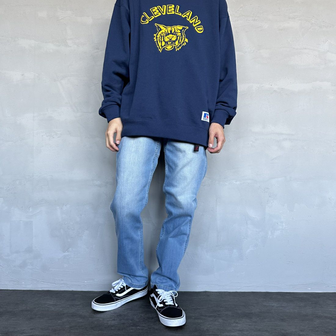 GRAMiCCi [グラミチ] ストレッチデニムNNパンツ タイトクロップド [G113-OGSD] MEDIUM USE &&モデル身長：168cm 着用サイズ：L&&