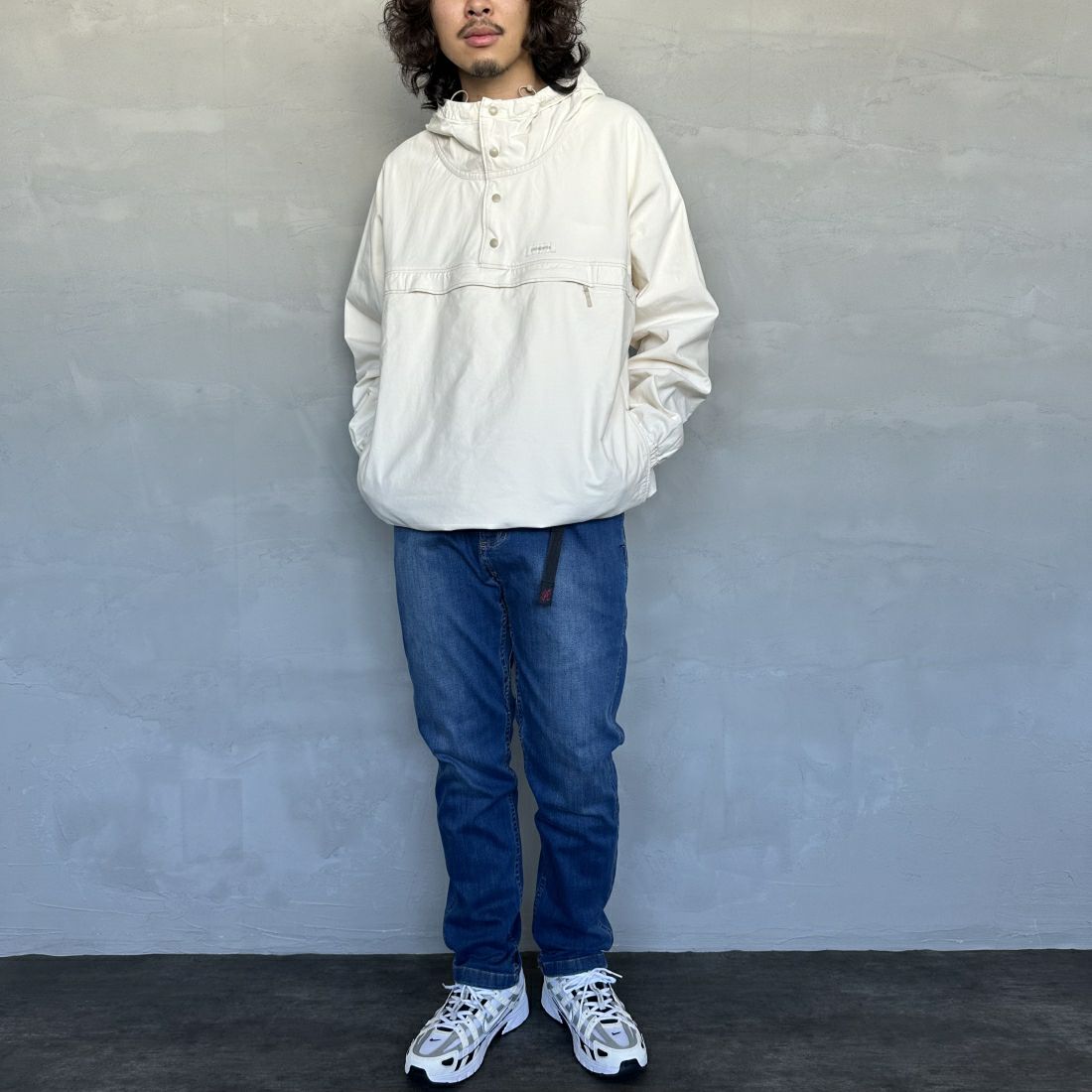 GRAMiCCi [グラミチ] ストレッチデニムNNパンツ タイトクロップド [G113-OGSD] DARK USED &&モデル身長：173cm 着用サイズ：L&&