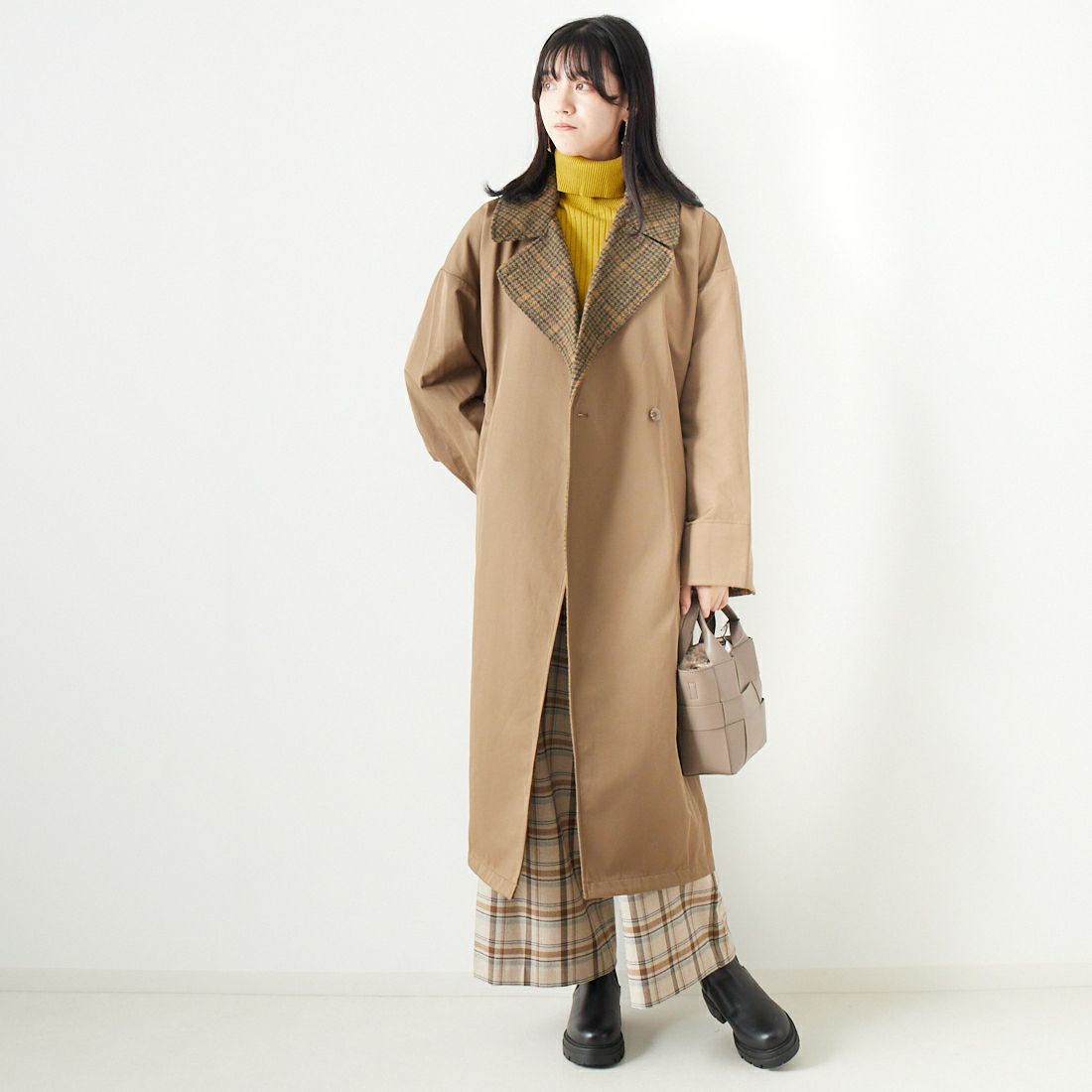 上品 mizuiro ind /Hooded Wide Down Coat/カーキ - ジャケット/アウター