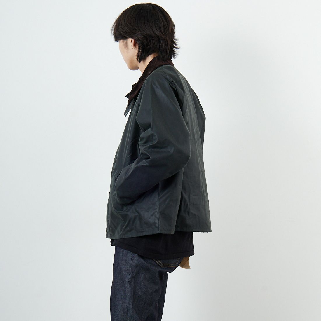 Barbour [バブアー] BEDALE/ビデイル ワックス コットン ブルゾン(オーバーサイズ フィット) [MWX1679] SG91 &&モデル身長：168cm 着用サイズ：38&&