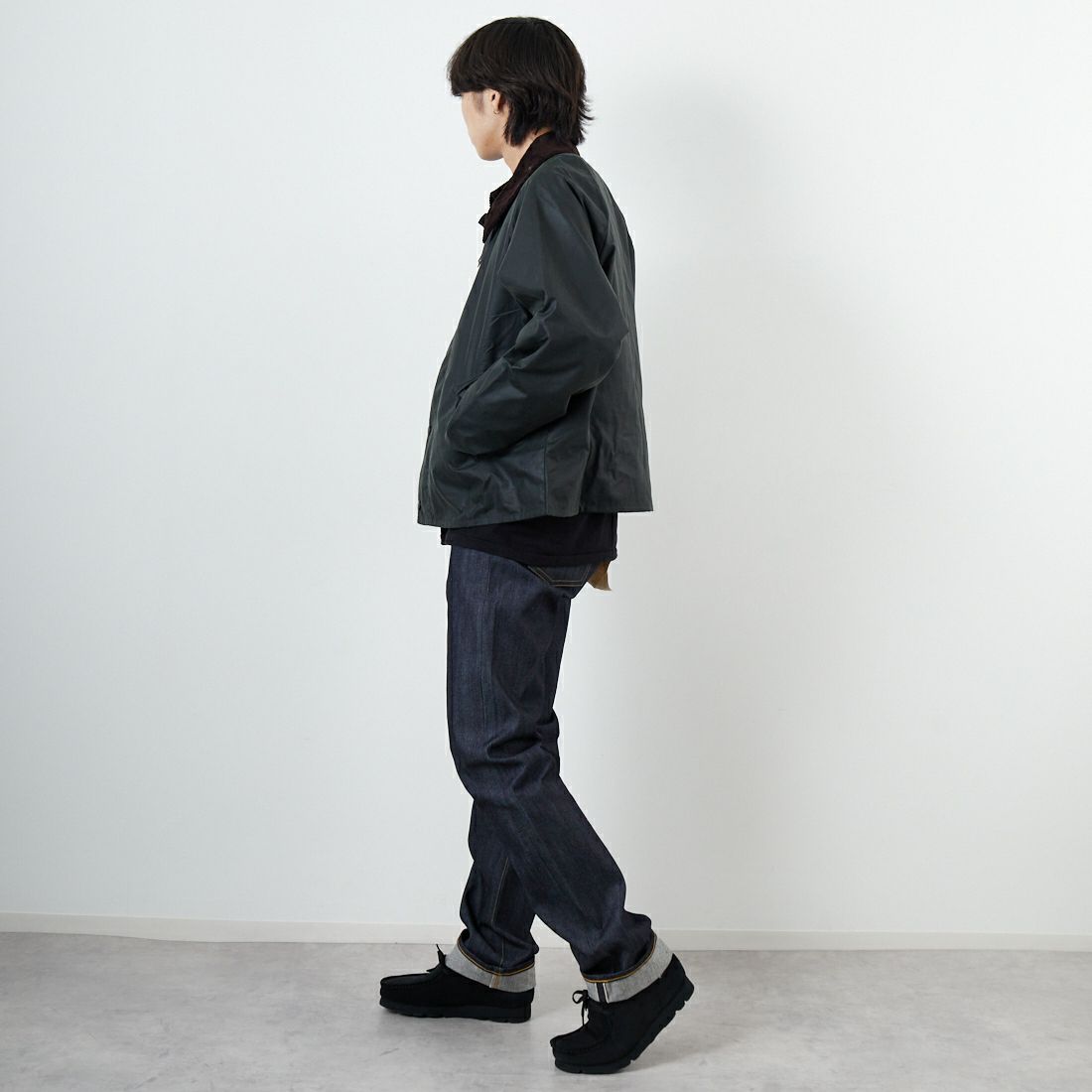 Barbour [バブアー] BEDALE/ビデイル ワックス コットン ブルゾン(オーバーサイズ フィット) [MWX1679] SG91 &&モデル身長：168cm 着用サイズ：38&&