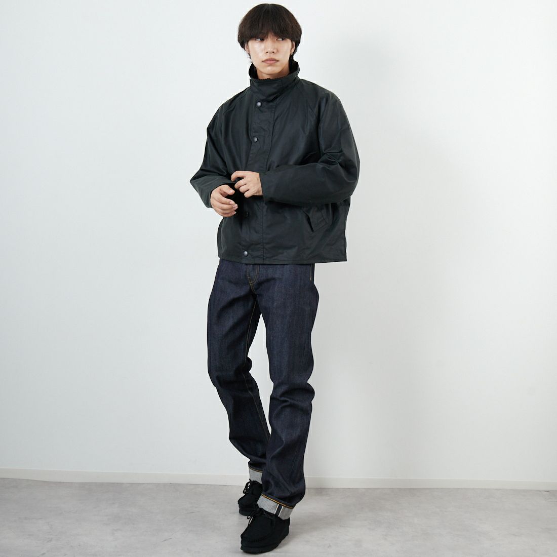 Barbour [バブアー] BEDALE/ビデイル ワックス コットン ブルゾン(オーバーサイズ フィット) [MWX1679] SG91 &&モデル身長：168cm 着用サイズ：40&&