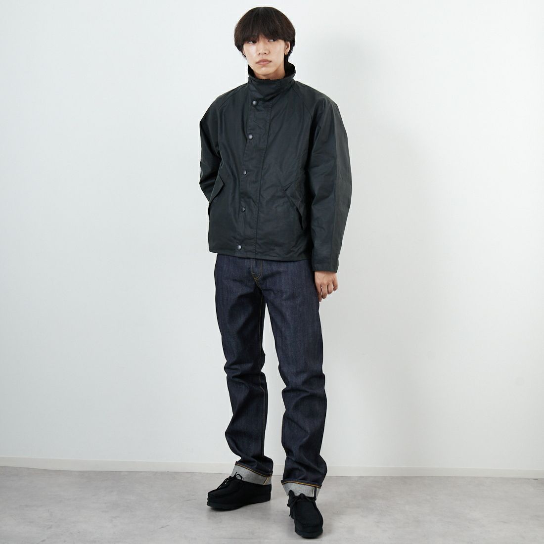 Barbour [バブアー] BEDALE/ビデイル ワックス コットン ブルゾン(オーバーサイズ フィット) [MWX1679] SG91 &&モデル身長：168cm 着用サイズ：40&&