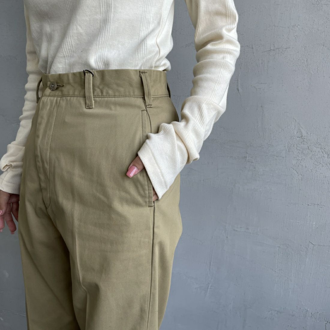 THE SHINZONE [ザ シンゾーン] ウォッシュド ハイウエストチノパン [23MMSPA07] 41 BEIGE