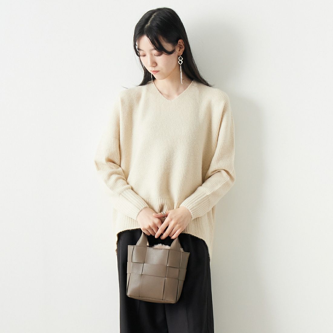 Jeans Factory Clothes [ジーンズファクトリークローズ] FOX混 Vネックコクーンプルオーバー [979-16751]