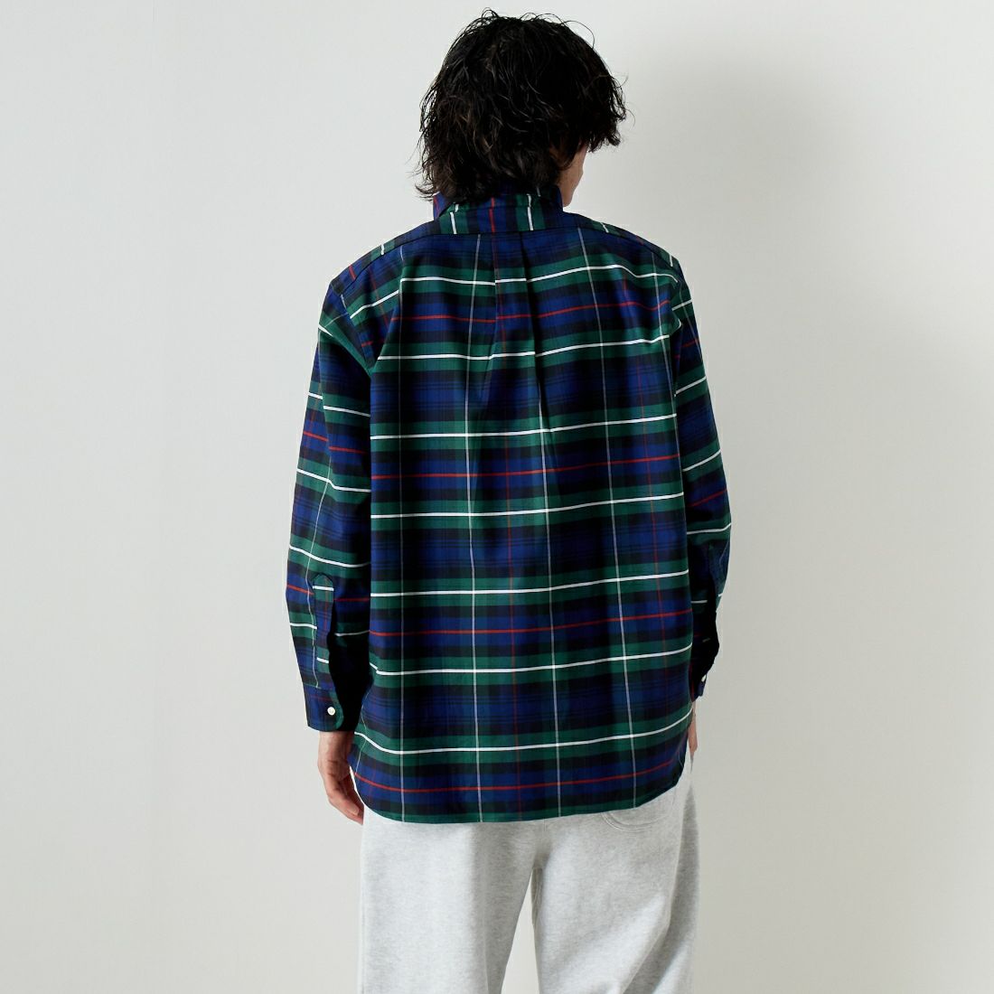 INDIVIDUALIZED SHIRTS [インディビジュアライズド シャツ] 別注 ワイドチェックシャツ [IS200009000-JF] I70MOP &&モデル身長：182cm 着用サイズ：16H&&