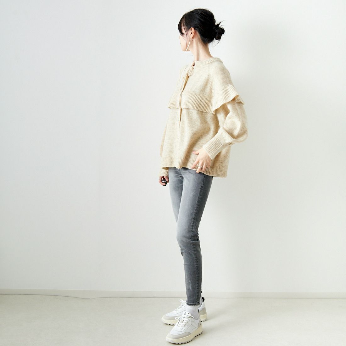 BIG JOHN [ビッグジョン] ヌードレッグ [MML106K] BK19 &&モデル身長：168cm 着用サイズ：S&&