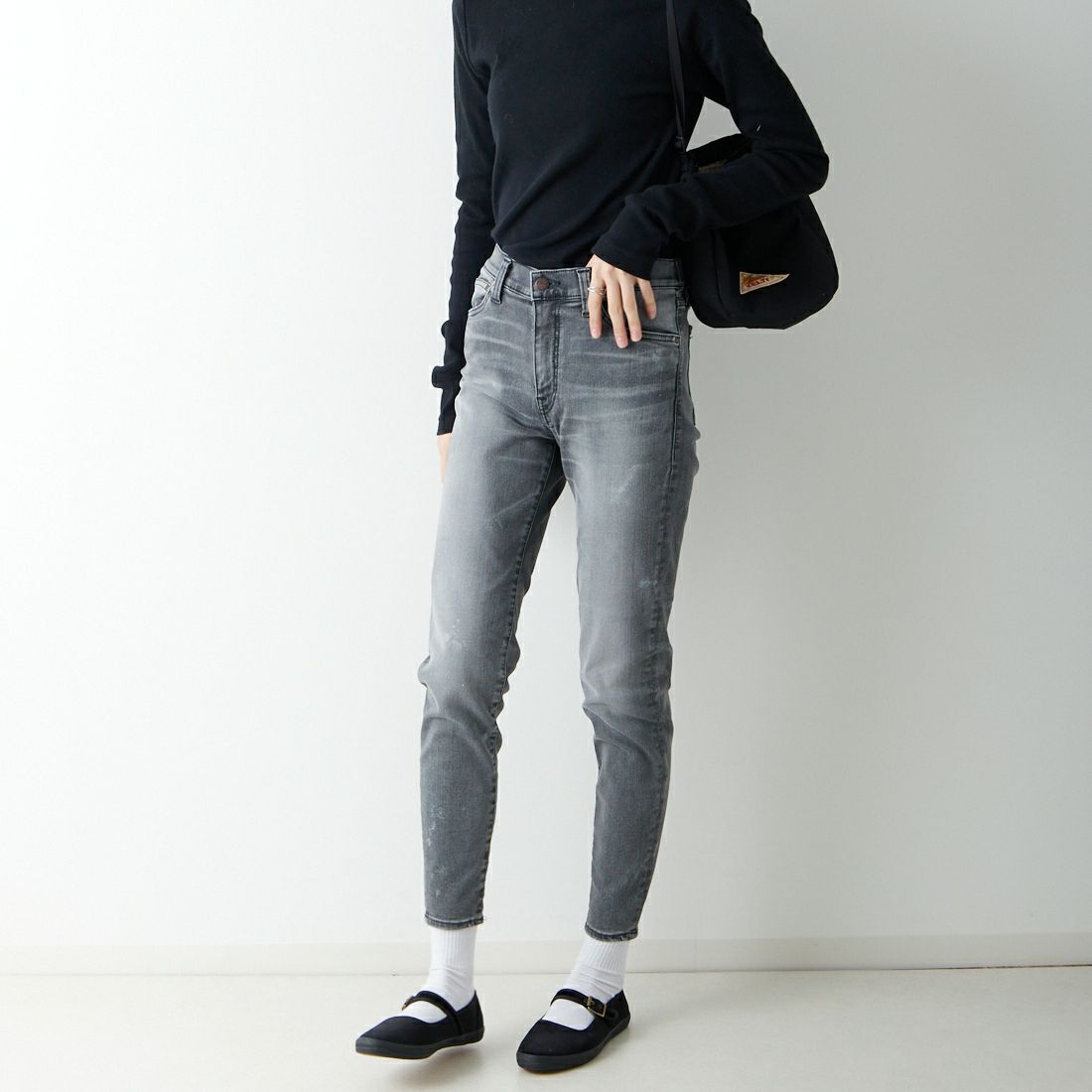 BIG JOHN [ビッグジョン] ヌードレッグ [MML106K] BK19 &&モデル身長：168cm 着用サイズ：S&&