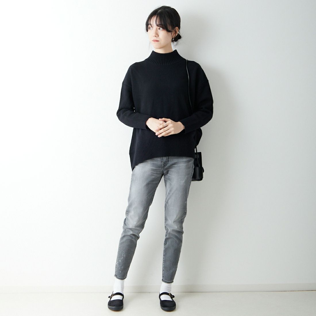 BIG JOHN [ビッグジョン] ヌードレッグ [MML106K] BK19 &&モデル身長：168cm 着用サイズ：S&&