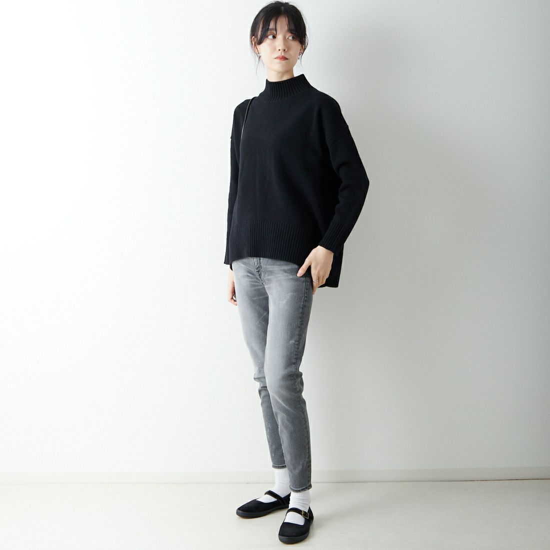 BIG JOHN [ビッグジョン] ヌードレッグ [MML106K] BK19 &&モデル身長：168cm 着用サイズ：S&&