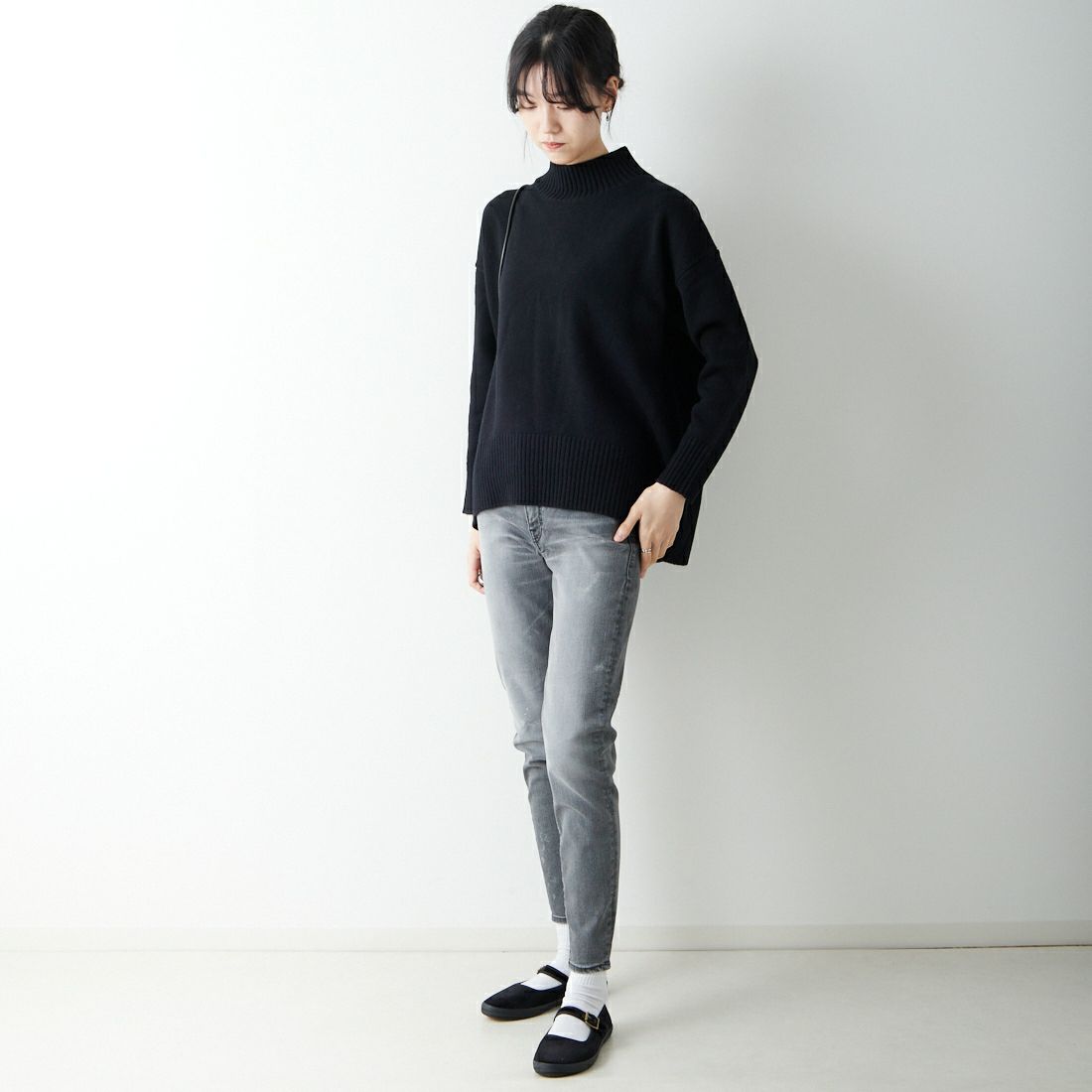 BIG JOHN [ビッグジョン] ヌードレッグ [MML106K] BK19 &&モデル身長：168cm 着用サイズ：S&&