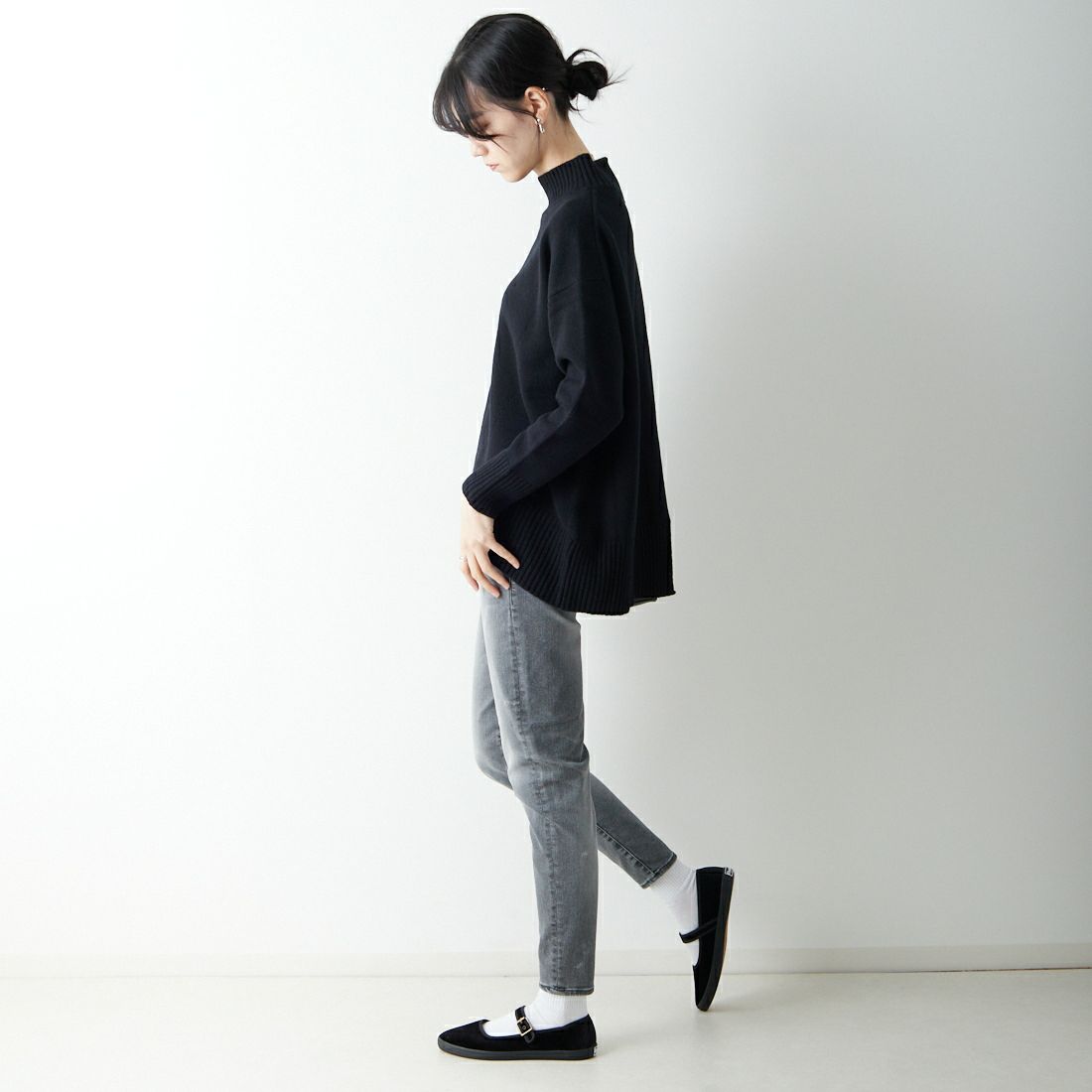 BIG JOHN [ビッグジョン] ヌードレッグ [MML106K] BK19 &&モデル身長：168cm 着用サイズ：S&&