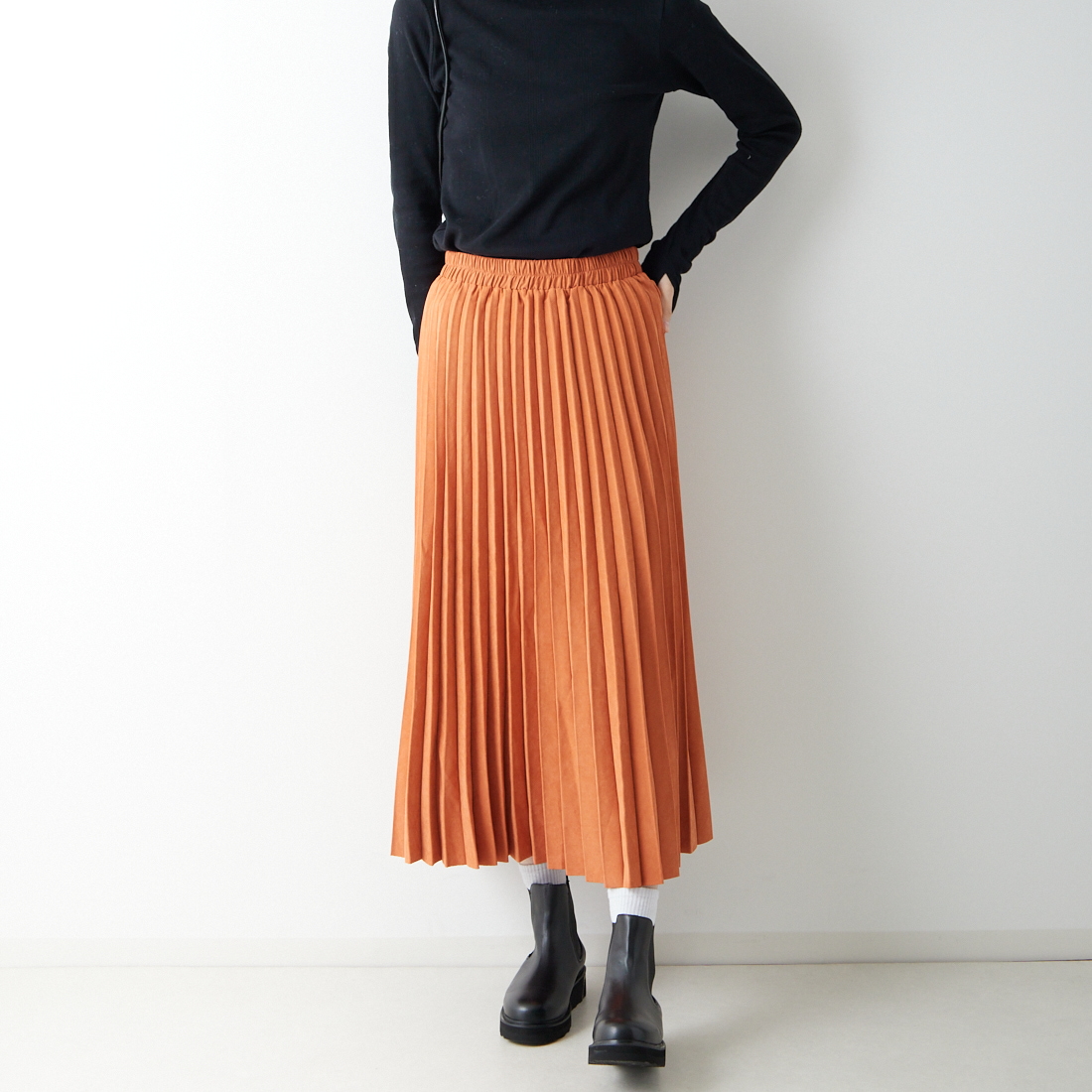 フィロソフィーAF/シープレザープリーツ風スカート 柔かい 