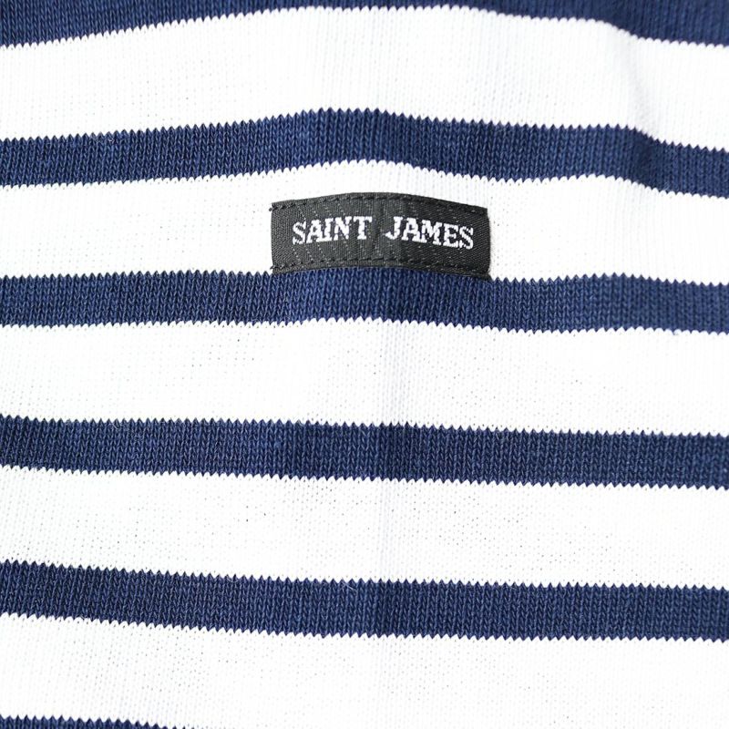 ST.JAMES [セントジェームス] バスクボーダーロングスリーブTシャツ [OUESSANT] NEI/ROC&&モデル身長：160cm 着用サイズ：1&&