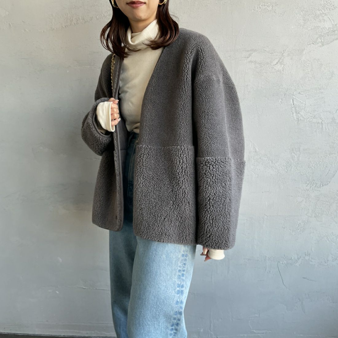 MICA&DEAL [マイカアンドディール] リバーシブルショートボアコート [0123307237]