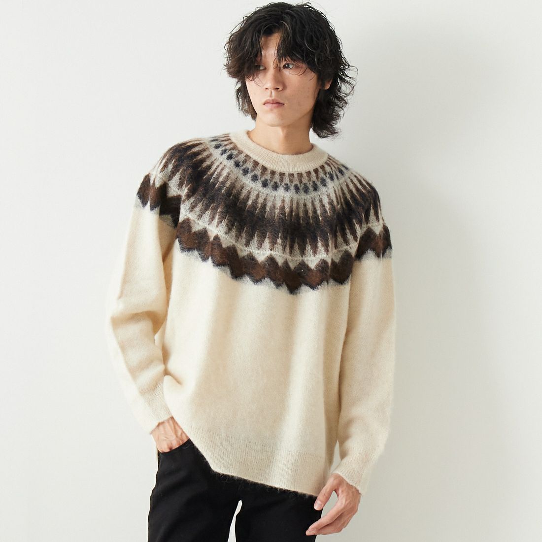 エッセンシャルズ] PULLOVER- BATONER 6(ロク) NECK ノルディック柄