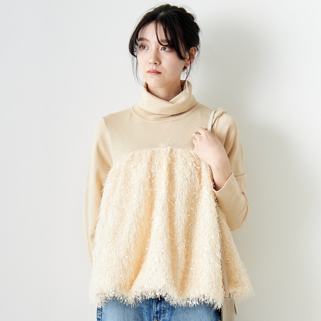 TORRAZZO DONNA [トラッゾドンナ] シャギーニットバルーントップス 