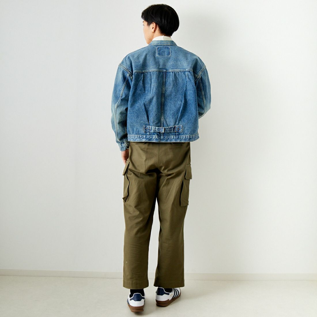 orSlow [オアスロウ] 別注 TYPE1 40Sプリーツフロントデニムジャケット [83-6011-JF] 97 DENIM U &&モデル身長：179cm 着用サイズ：5&&