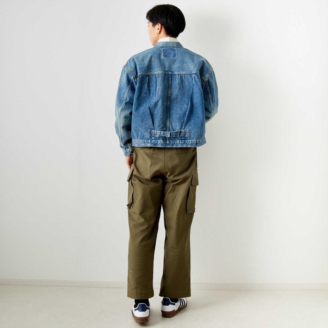 orSlow [オアスロウ] 別注 TYPE1 40Sプリーツフロントデニムジャケット [83-6011-JF] 97 DENIM U &&モデル身長：179cm 着用サイズ：5&&