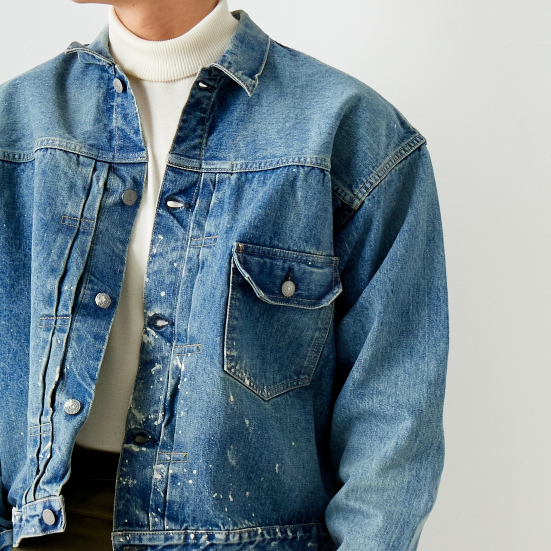 orSlow [オアスロウ] 別注 TYPE1 40Sプリーツフロントデニムジャケット [83-6011-JF] 97 DENIM U