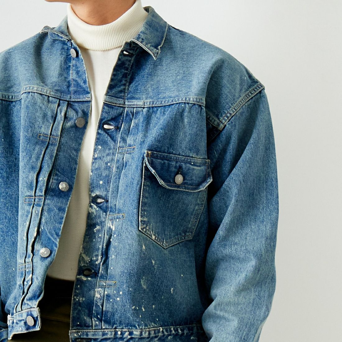 orSlow [オアスロウ] 別注 TYPE1 40Sプリーツフロントデニムジャケット [83-6011-JF] 97 DENIM U