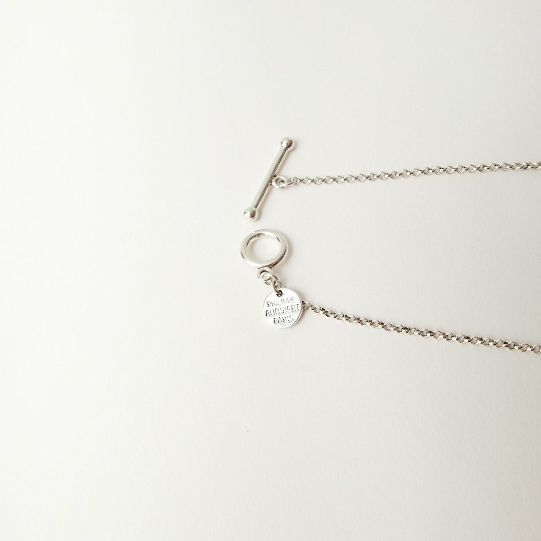 PHILIPPE AUDIBERT [フィリップ オーディベール] COLLIER SID LAITON PM シルバーコイン チェーンネックレス [CO5079] SILVER
