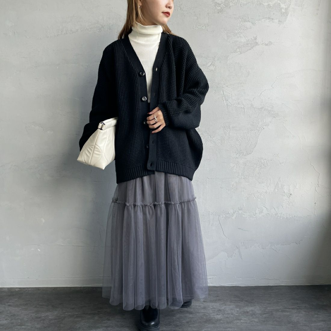 08 CHARCOA&&モデル身長：156cm 着用サイズ：F&&