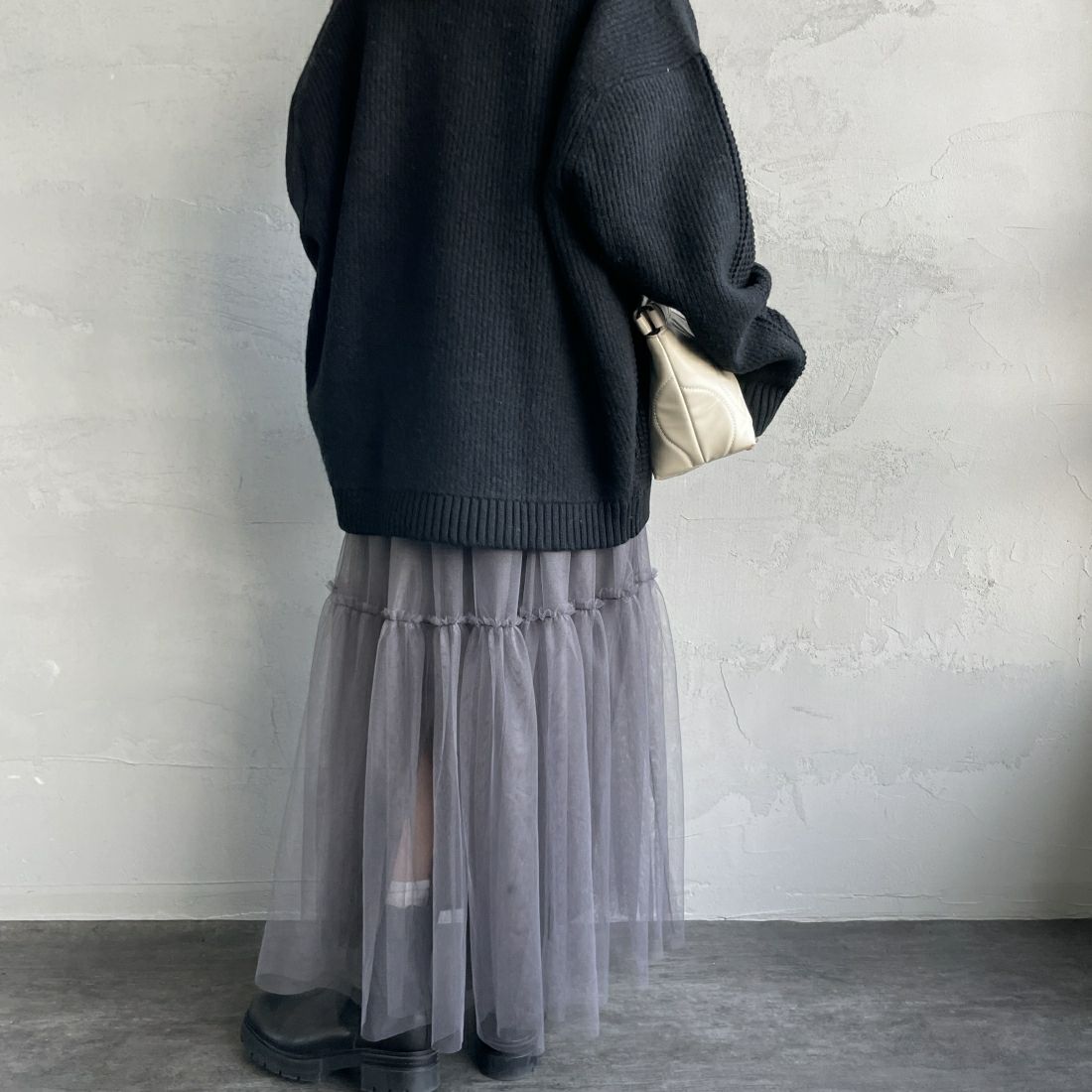 08 CHARCOA&&モデル身長：156cm 着用サイズ：F&&