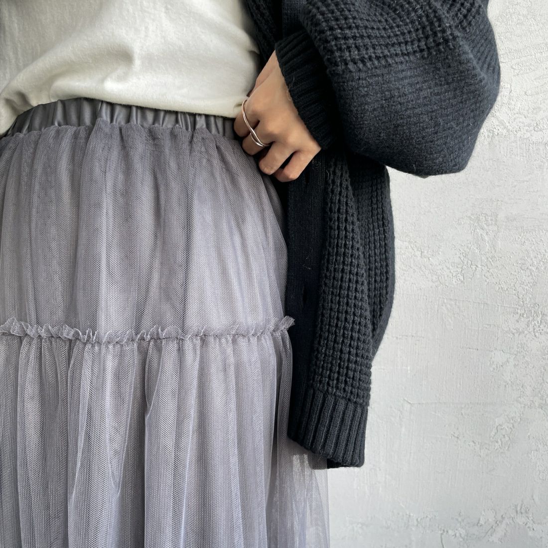 08 CHARCOA&&モデル身長：156cm 着用サイズ：F&&