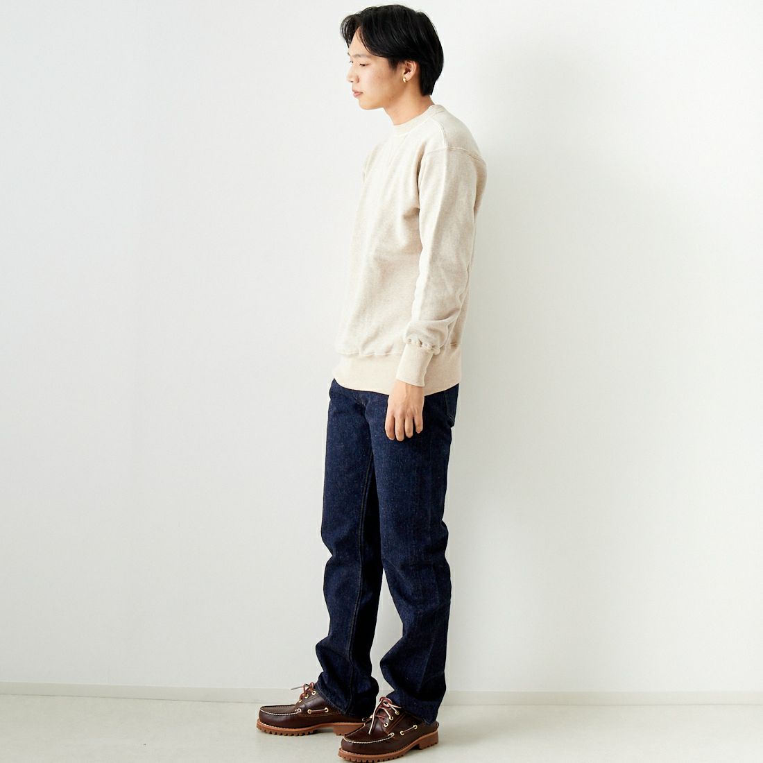 WAREHOUSE [ウエアハウス] セットインフリーダムスウェット [403-PLAIN] ｵｰﾄﾐｰﾙ &&モデル身長：179cm 着用サイズ：42&&