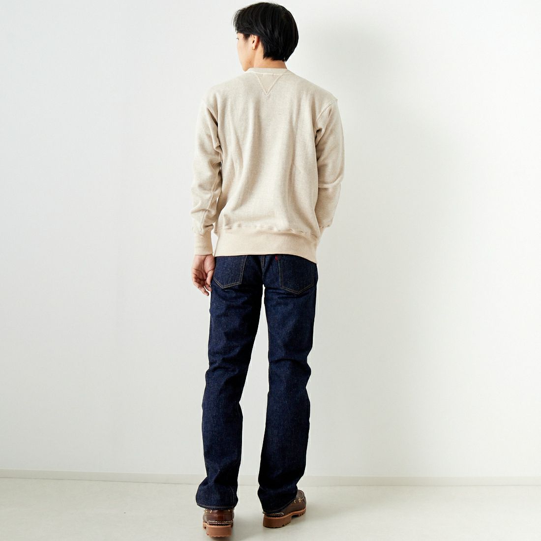 WAREHOUSE [ウエアハウス] セットインフリーダムスウェット [403-PLAIN] ｵｰﾄﾐｰﾙ &&モデル身長：179cm 着用サイズ：42&&