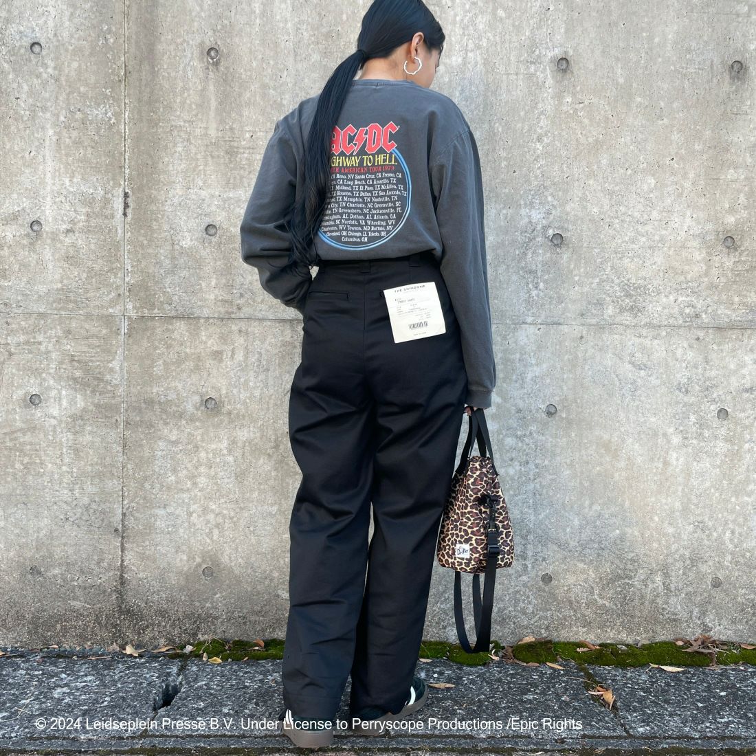 GOOD ROCK SPEED [グッドロックスピード] 別注 AC/DC ロゴプリントロングスリーブTシャツ [INTN-001-JF] BLACK &&モデル身長：156cm 着用サイズ：S&&