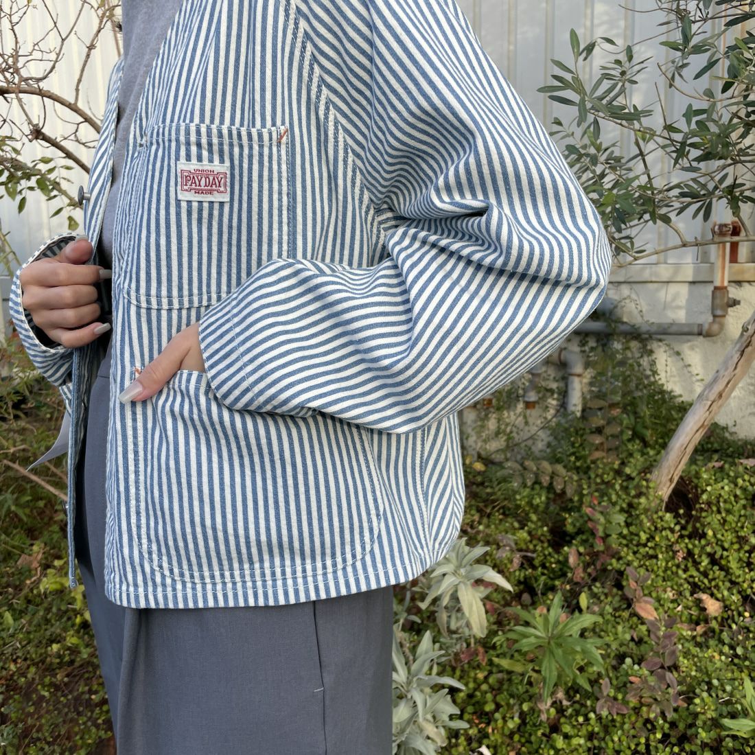 PAY DAY [ペイデイ] 別注 エンジニアジャケット [PD10-CA-IN4-JF] ﾋｯｺﾘｰ &&モデル身長：156cm 着用サイズ：F&&