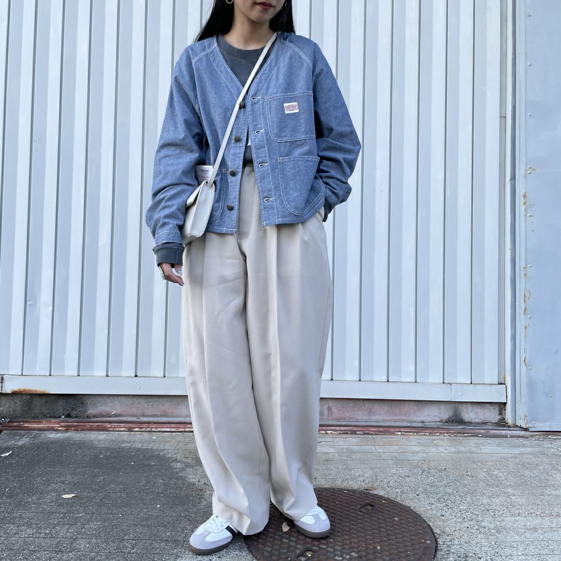 PAY DAY [ペイデイ] 別注 エンジニアジャケット [PD10-CA-IN4-JF] ｼｬﾝﾌﾞﾚｰ &&モデル身長：163cm 着用サイズ：F&&