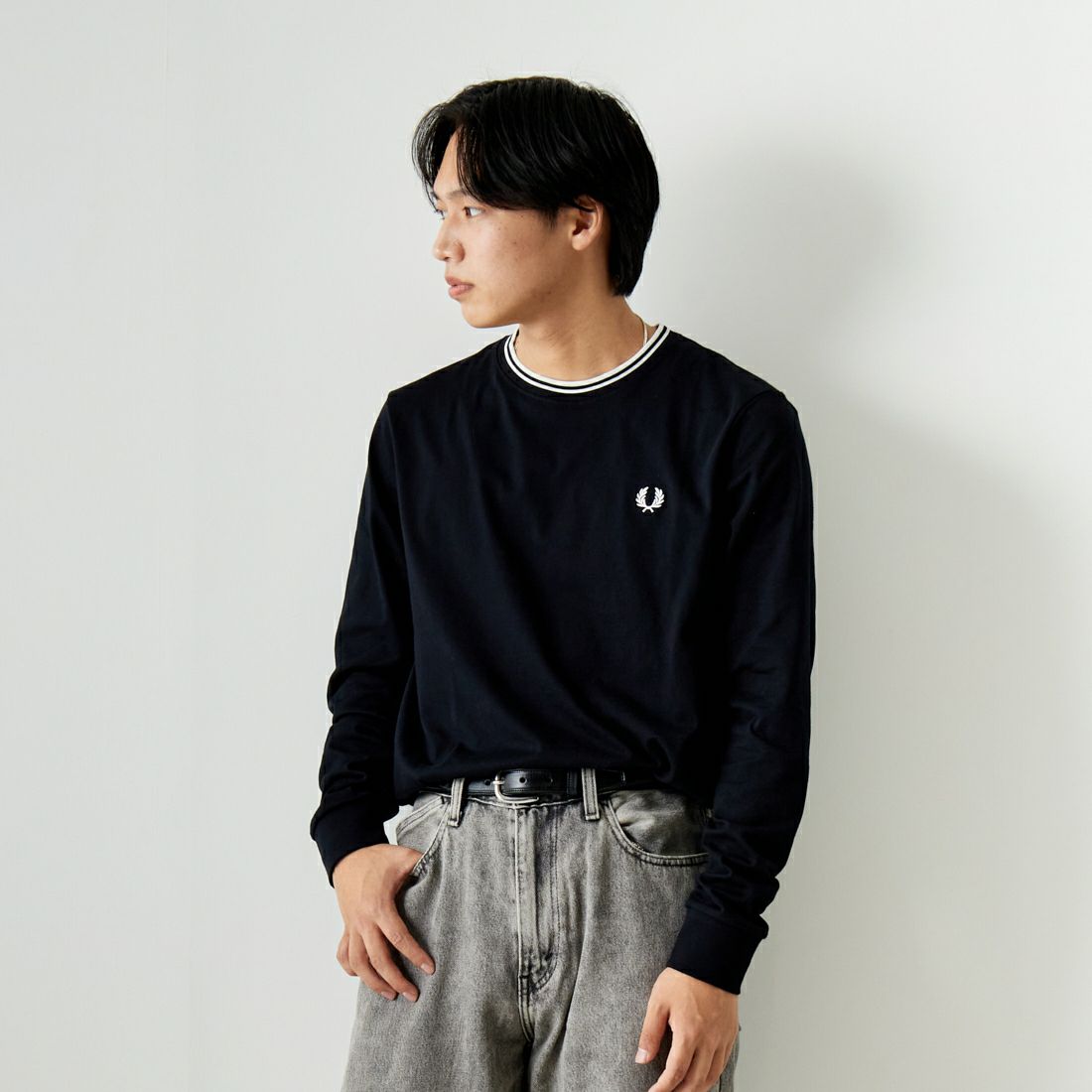 FRED PERRY [フレッドペリー] ティップライン ワンポイント刺繍Tシャツ [M9602]