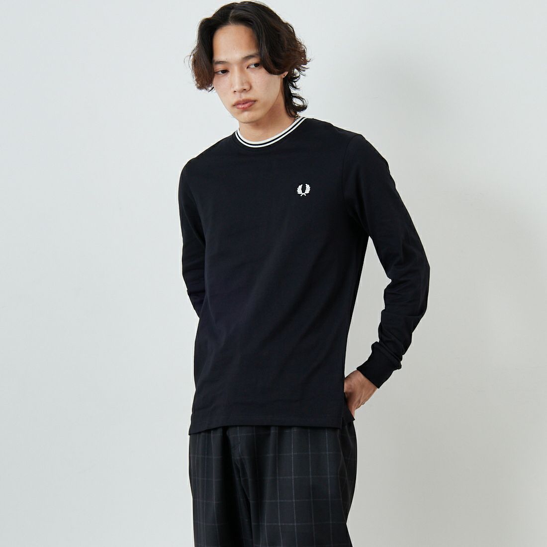 FRED PERRY [フレッドペリー] ティップライン ワンポイント刺繍Tシャツ