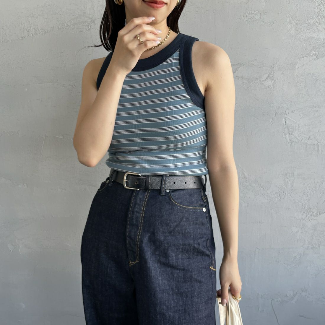 BLUE-1&&モデル身長：163cm 着用サイズ：F&&