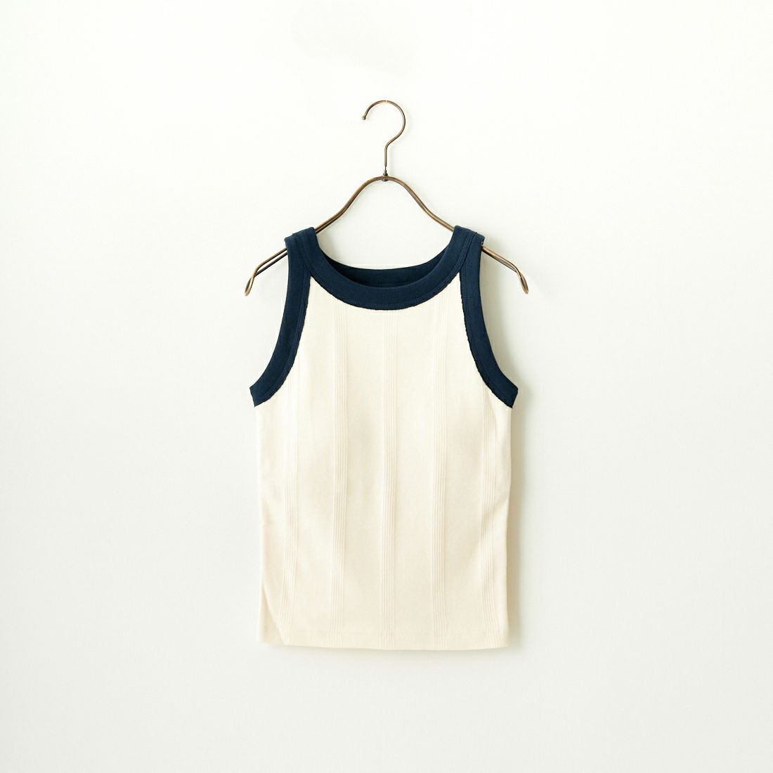 Robert P.Miller [ロバートピーミラー] 別注 配色ボーダー アメリカンスリーブタンクトップ(カップ付き) [RM241-2080IN-JF] IVORY