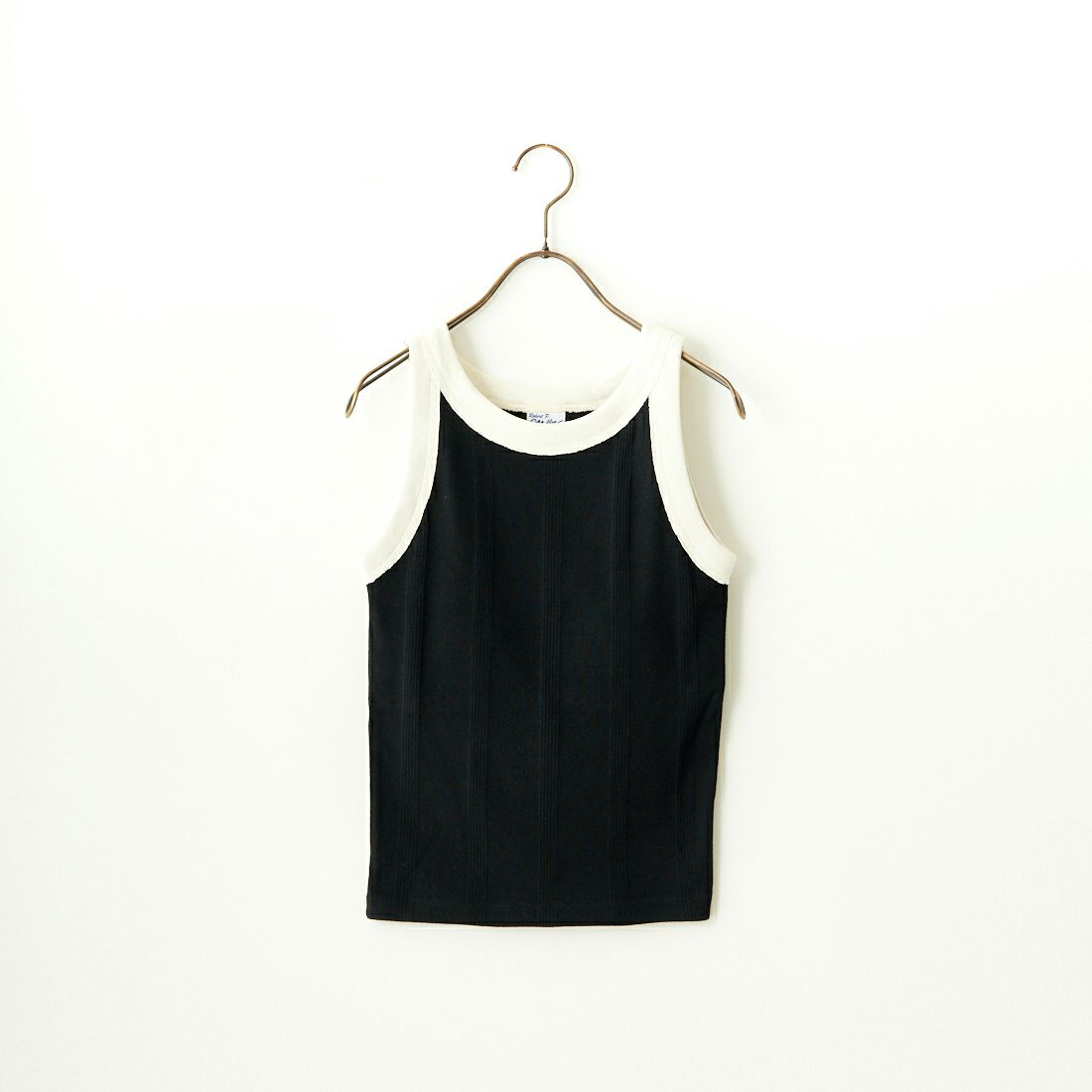 Robert P.Miller [ロバートピーミラー] 別注 配色ボーダー アメリカンスリーブタンクトップ(カップ付き) [RM241-2080IN-JF] BLACK
