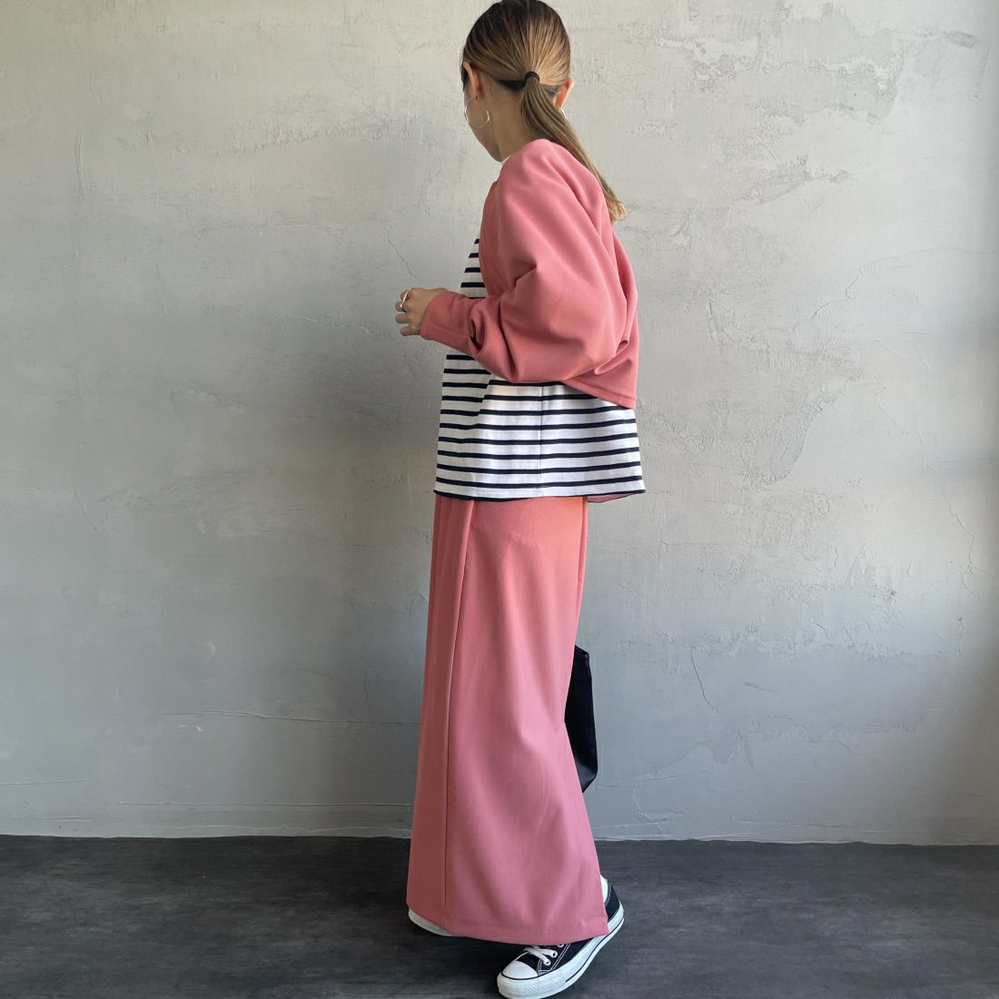 By/m [バイエム] ギャザーベルト付きカットボレロ [23142064] 41 MACARON &&モデル身長：156cm 着用サイズ：F&&